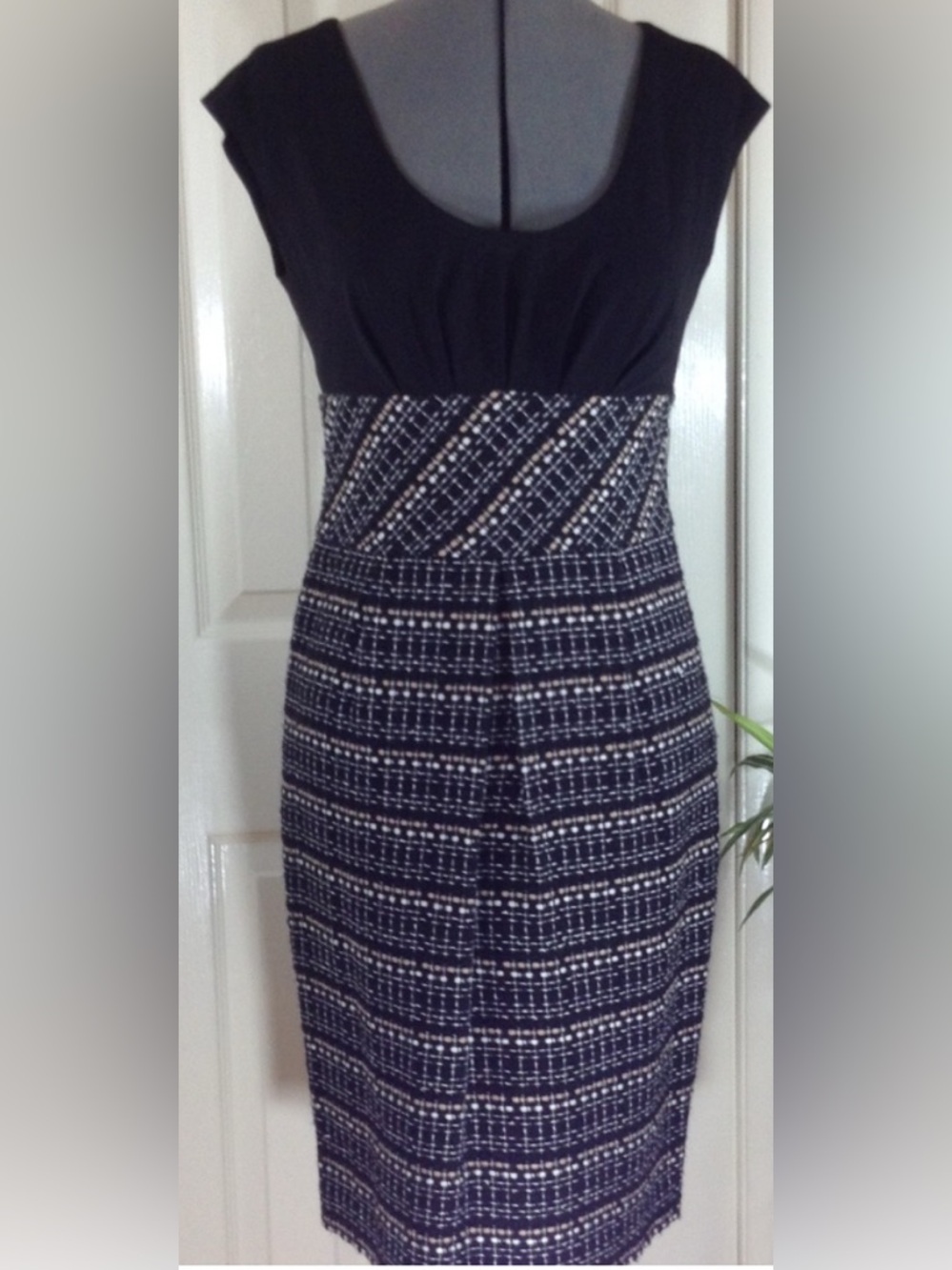(A5) Laundry by Shelli Segal Black Tweed Sheath Dress Size 2 - Career